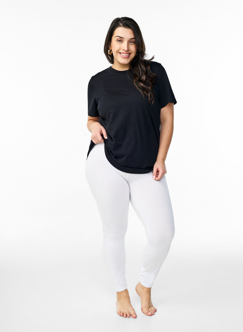 Basic leggings i viskos, Vit, Model image number 1