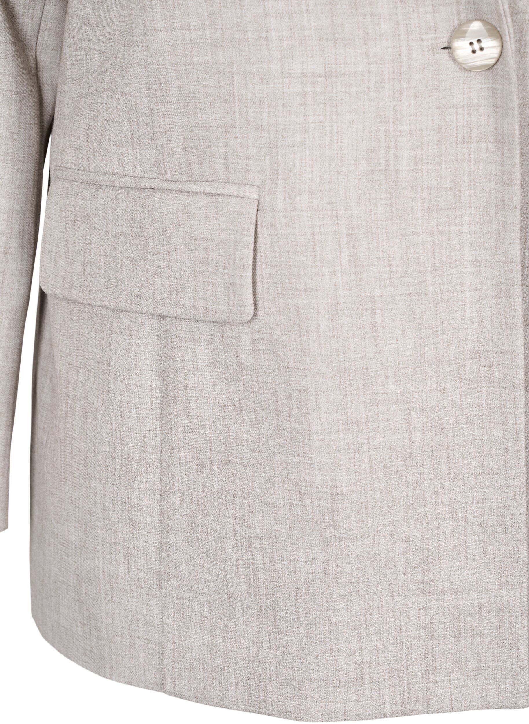 Zizzi Melerad kavaj med knappst&auml;ngning, String, Packshot image number 3