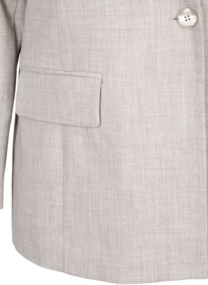 Melerad kavaj med knappstängning, String, Packshot image number 3