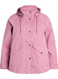 Kort v&aring;rjacka med avtagbar huva, Rosa