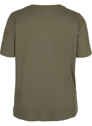 Ribbad t-shirt, Dusty Olive, Packshot image number 1
