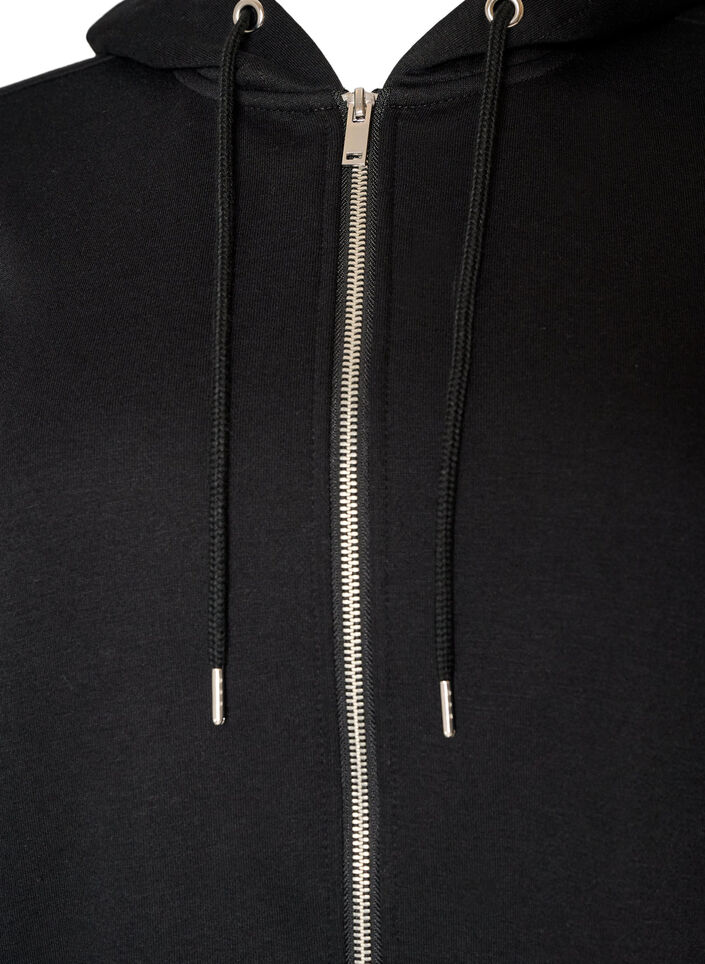 L&aring;ng huvtr&ouml;ja med dragkedja och fickor, Svart, Packshot image number 2