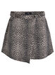 A-linjeformad jeanskjol med leopardm&ouml;nster, Brun, Packshot image number 0