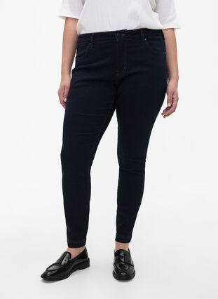 Viona jeans med normal midja, Unwashed, Model image number 2