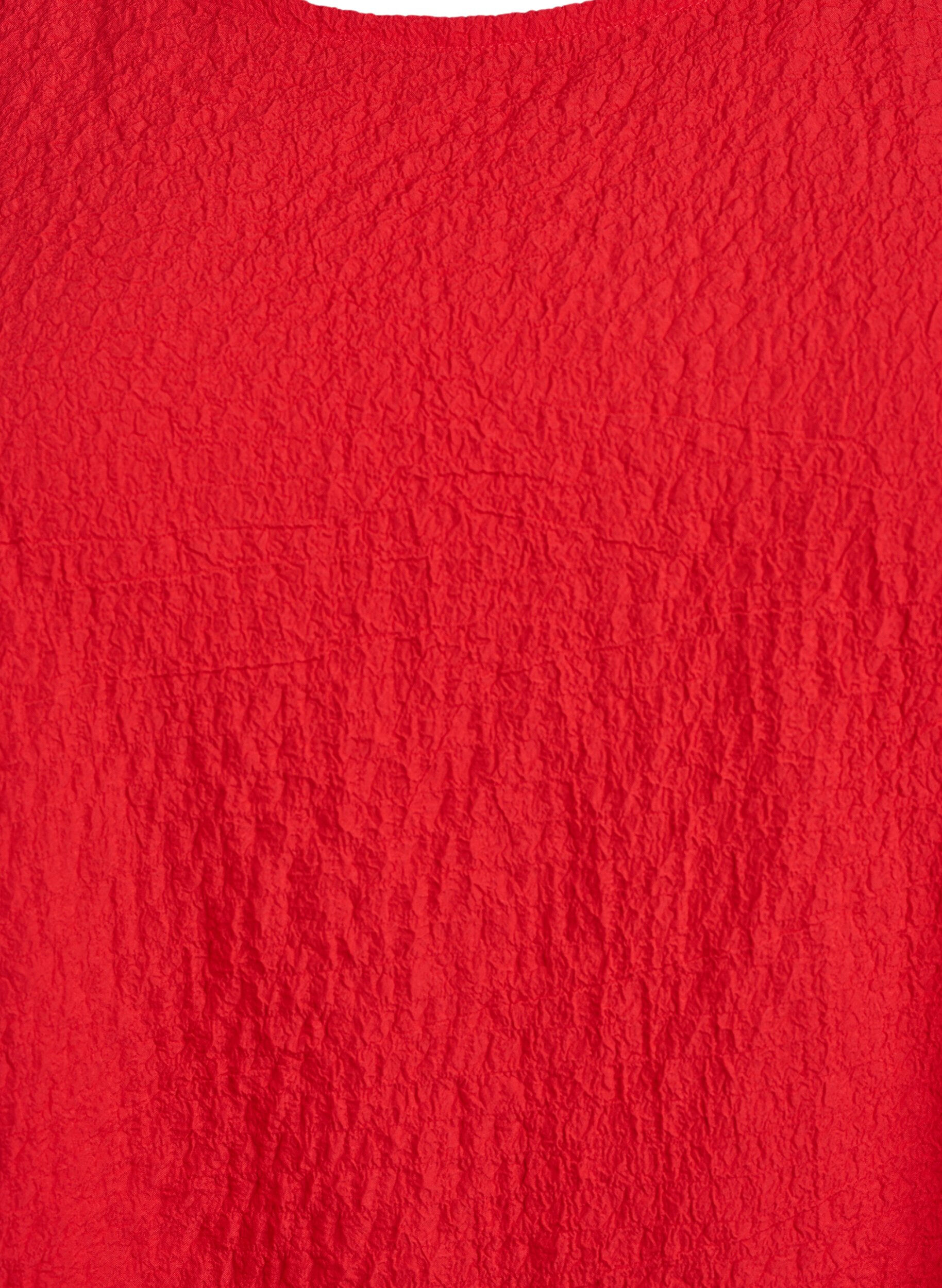 Zizzi&Auml;rmelloses Top mit Struktur, R&ouml;d, Packshot image number 2