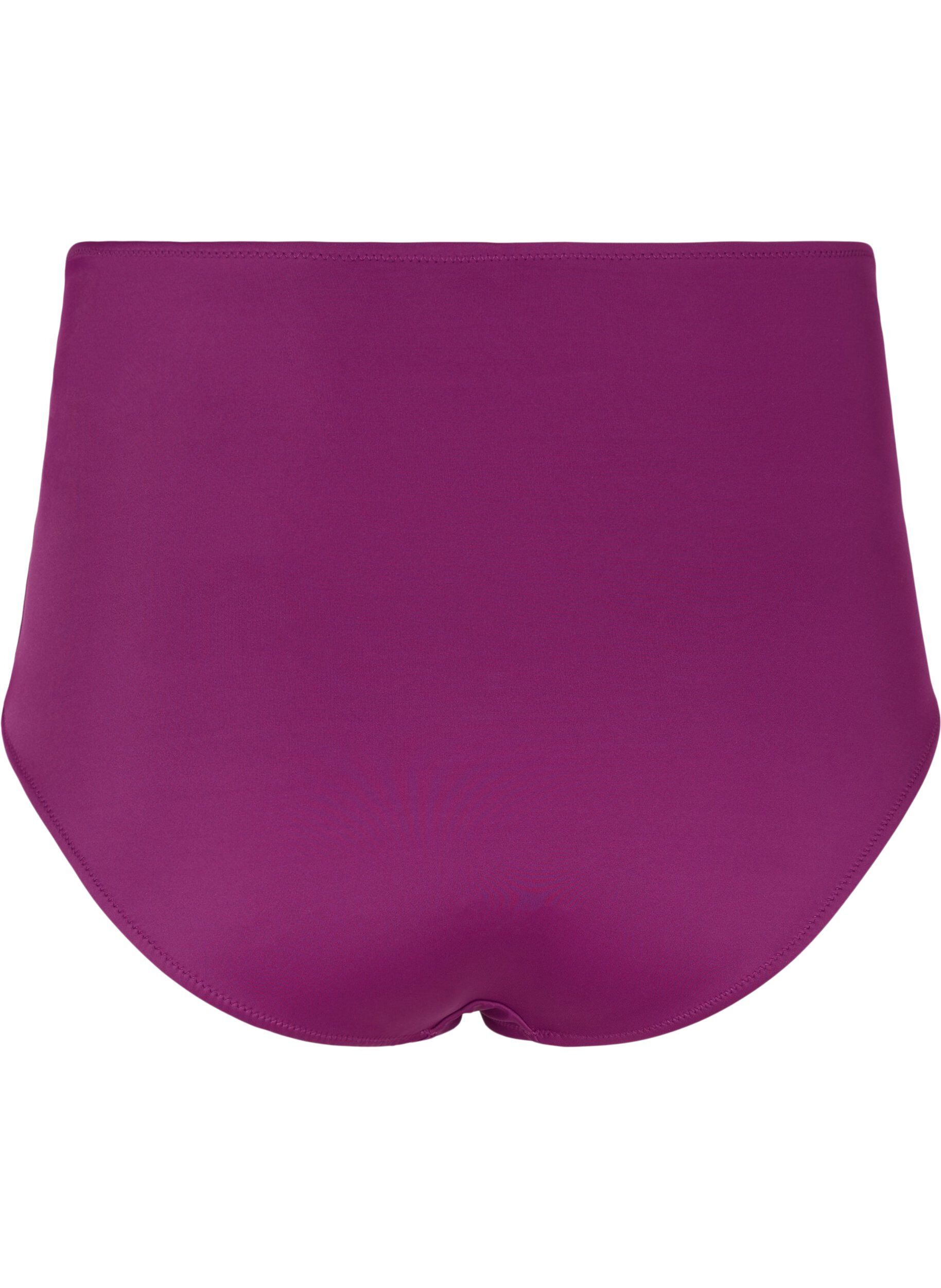 Zizzi Bikinitrosor med h&ouml;g midja och draperingar, Dark Purple, Packshot image number 1