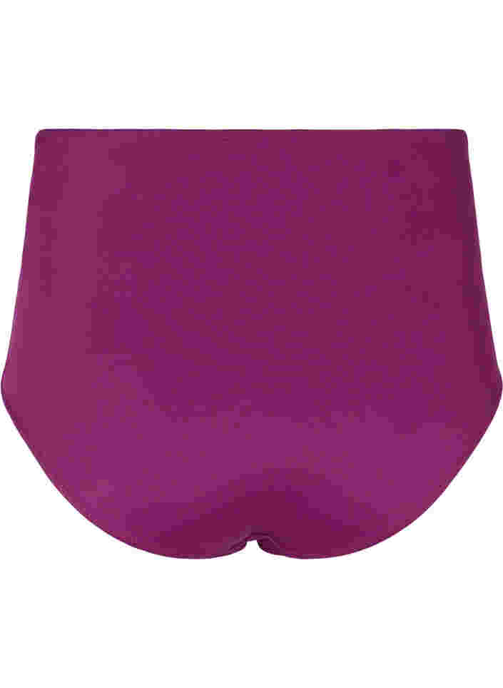 Bikinitrosor med hög midja och draperingar, Dark Purple, Packshot image number 1