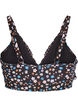 Bikinitopp med blommigt tryck och volangdetaljer, Brun, Packshot image number 1