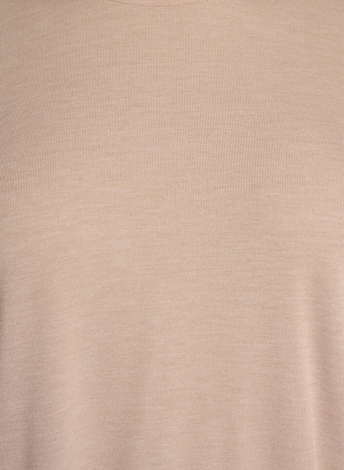 Jerseyblus med 3/4-&auml;rm, Beige, Packshot image number 2