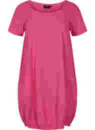 Kortärmad klänning i bomull, Beetroot Purple