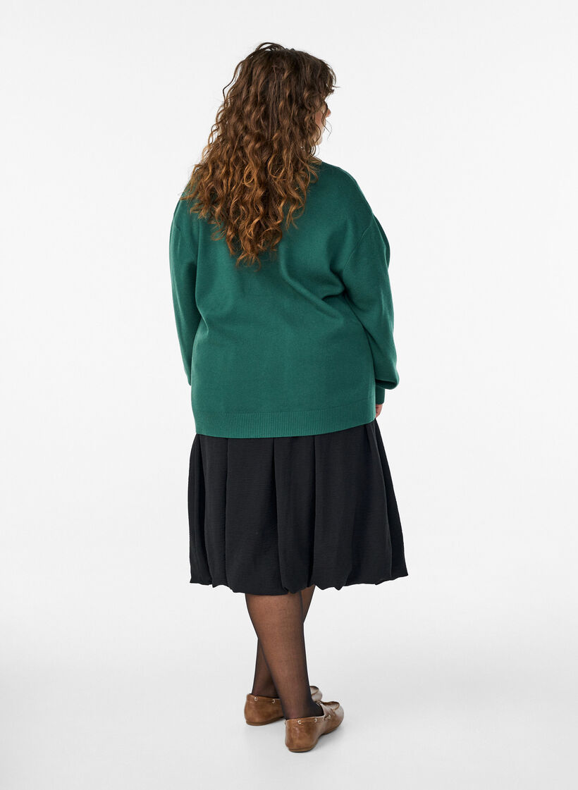 Medell&aring;ng ballongkjol med res&aring;r i midjan, Svart, Model image number 1