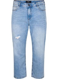  Croppade Vera jeans med destroy-detaljer 	, Blue Denim
