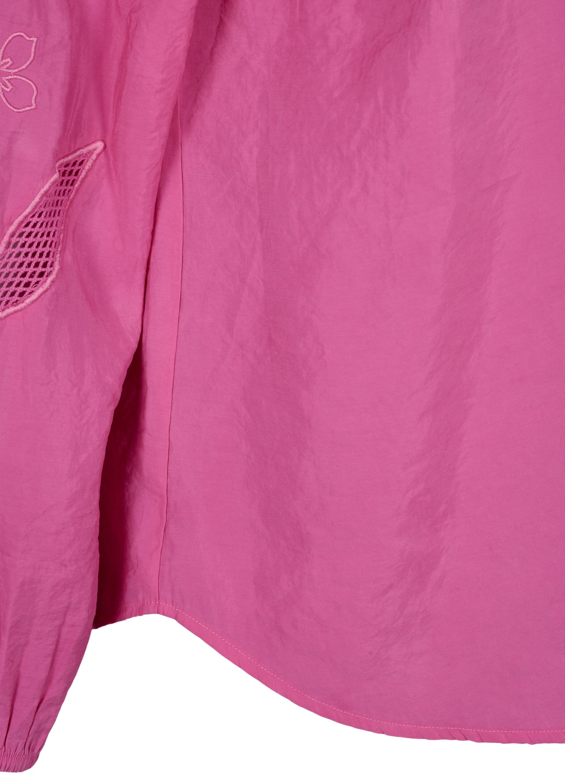 Zizzi Blus i TENCEL&trade; Modal med broderidetaljer, Phlox Pink, Packshot image number 4