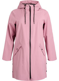 Regnjacka med fickor och huva, Rosa