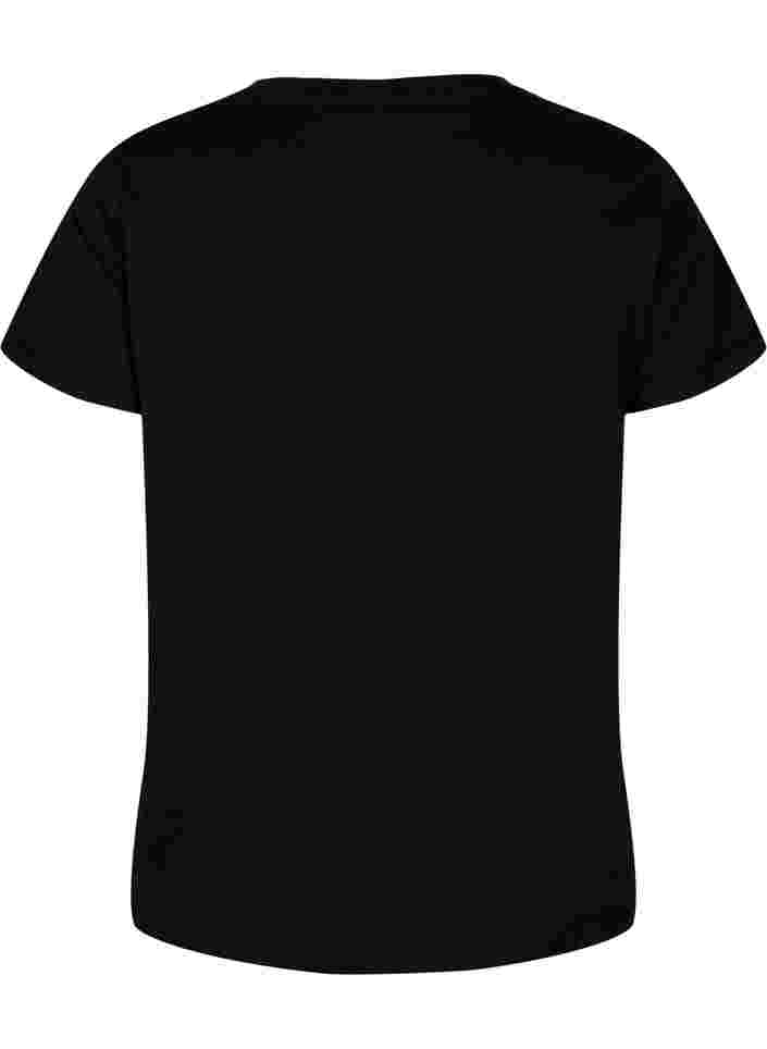  T-shirt till träning med print, Black w. Copper Foil, Packshot image number 1