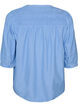 Blus med smock och 3/4-&auml;rmar, Bl&aring;, Packshot image number 1