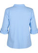 Skjortblus med knappst&auml;ngning i bomulls- och linneblandning, Serenity, Packshot image number 1