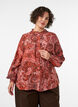 Blus i viskos med paisleym&ouml;nster och volanger, Orange, Model image number 0
