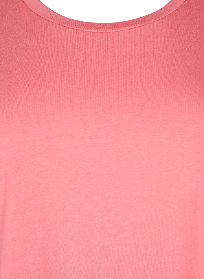 Kort&auml;rmad t-shirt i bomullsblandning, Rosa, Packshot image number 2