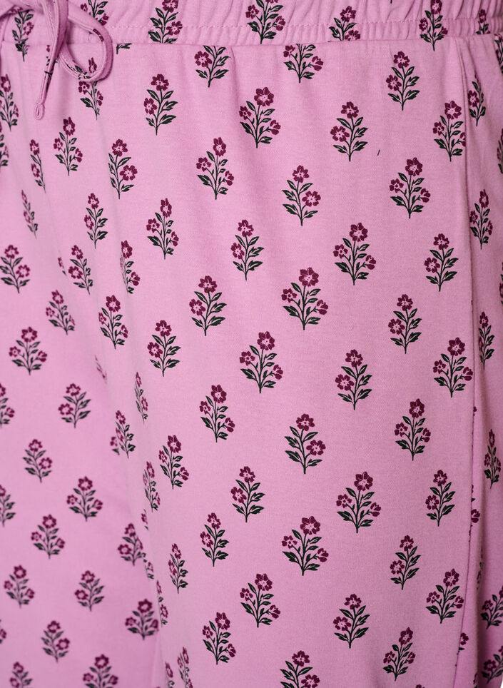 Pyjamasbyxor i bomull med h&ouml;g midja, Rosa, Packshot image number 2