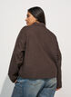 Kort jacka med skjortkrage och dragkedja, Brun, Model image number 2