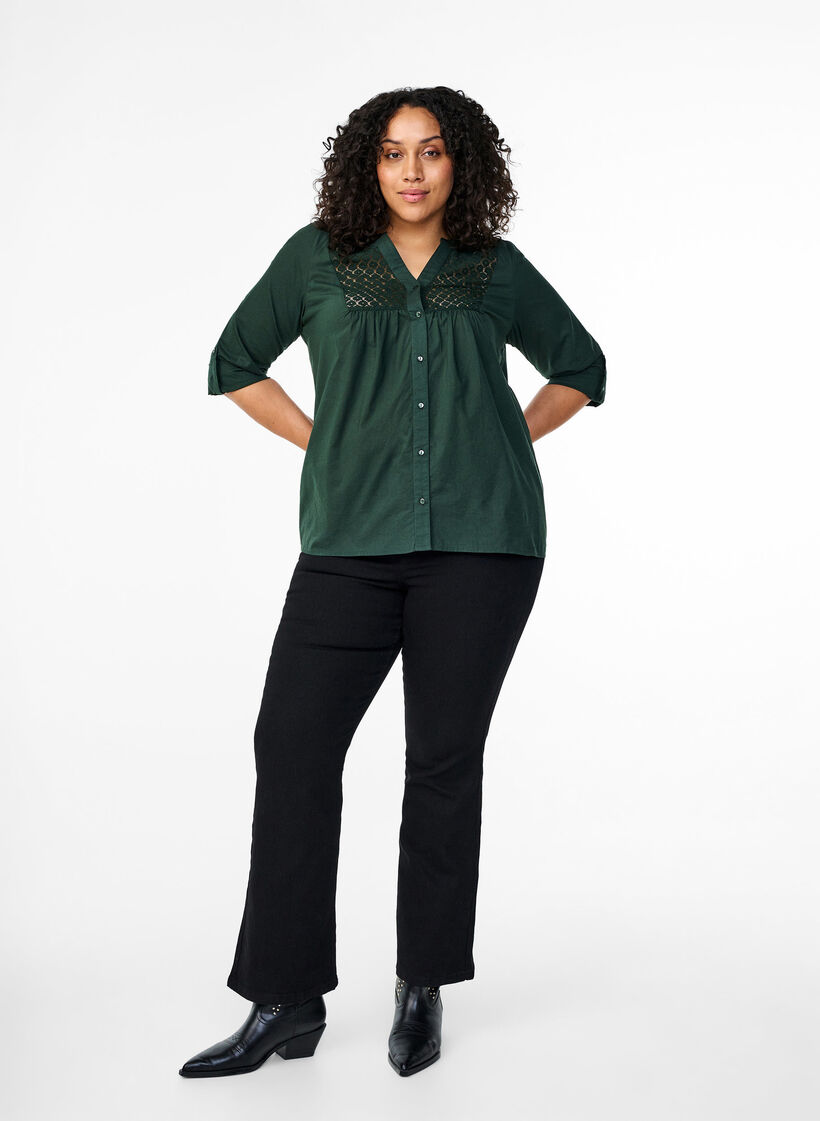 FLASH – Skjorta med virkad detalj, Scarab, Model image number 2