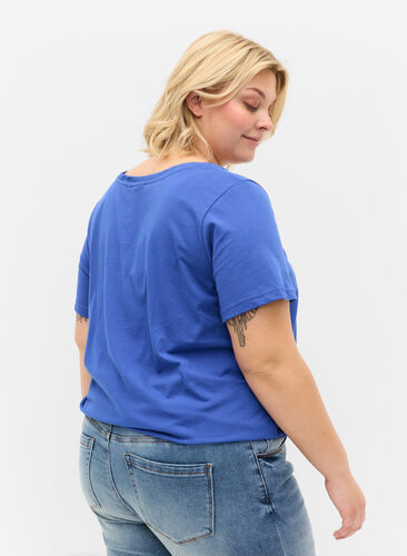 Kortärmad t-shirt med rund halsringning, Dazzling Blue MB, Model image number 1