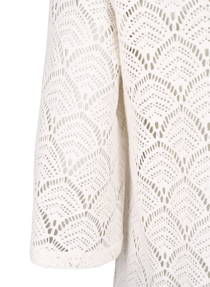 Crochet blus med 3/4 ärmar, Sandshell, Packshot image number 3