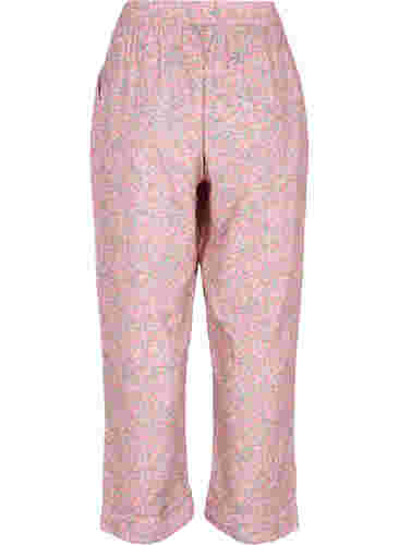 Pyjamasbyxor i bomull med blommönster, Powder Pink, Packshot image number 1