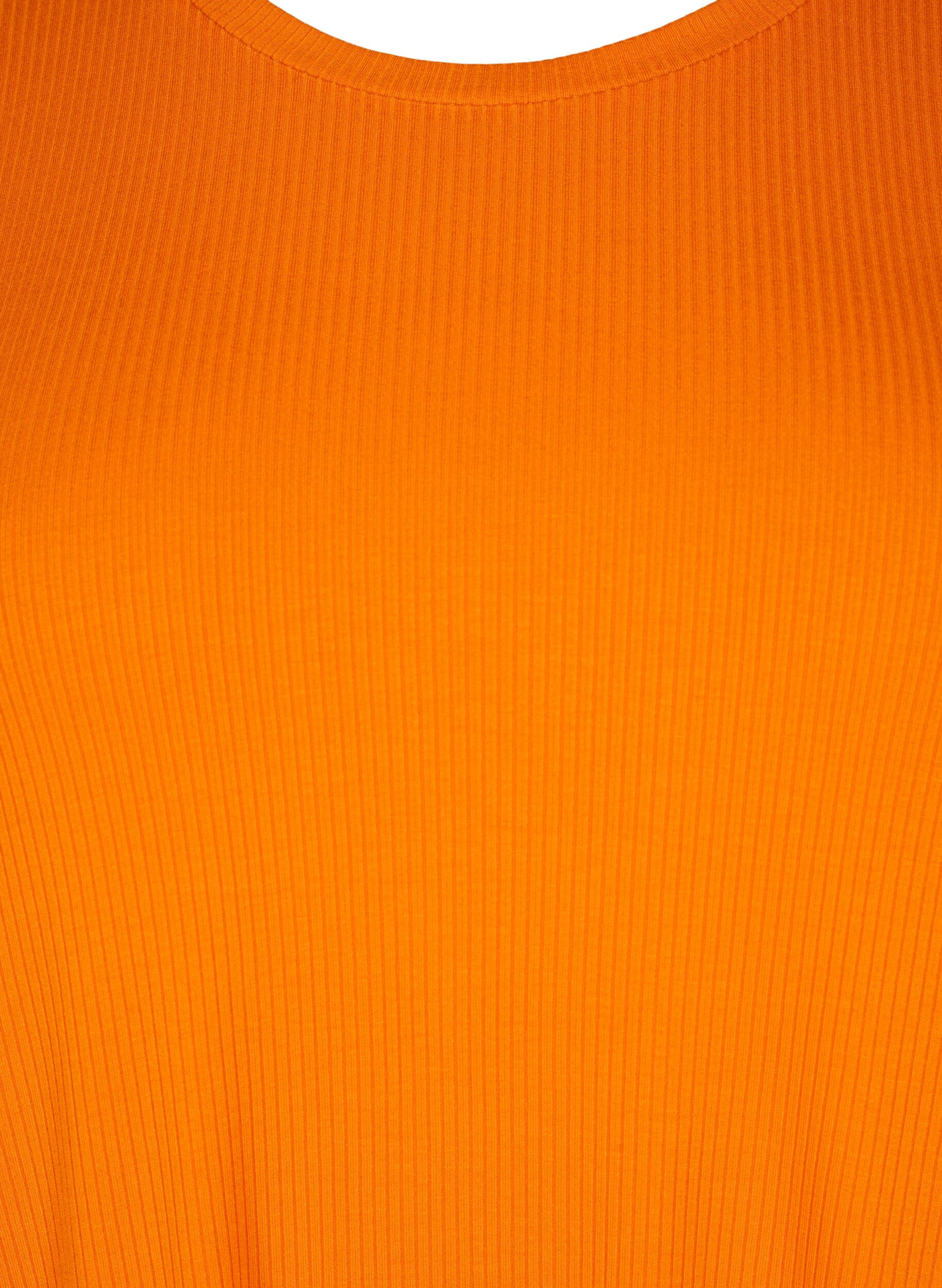 Zizzi T-shirt i viskos med ribbstruktur, Exuberance, Packshot image number 2