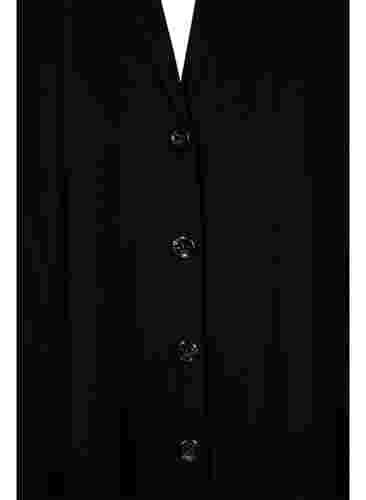 Lång viskosskjorta med korta ärmar, Black, Packshot image number 2