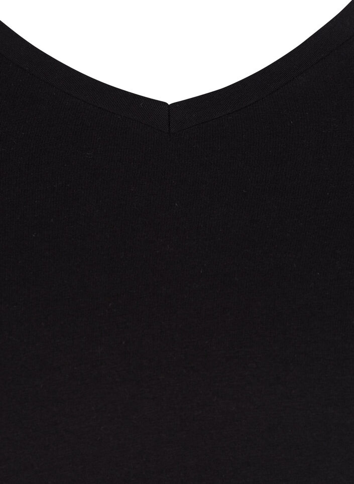 Enf&auml;rgad t-shirt i bomull, Svart, Packshot image number 2