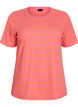 Randig t-shirt med ribbad struktur, Orange, Packshot image number 0
