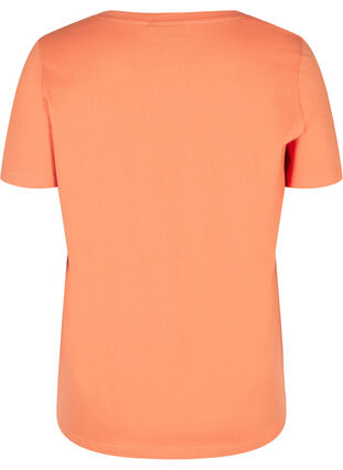 Kortärmad t-shirt med print, Brandied Melon, Packshot image number 1