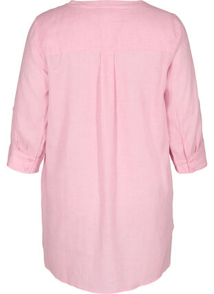 Skjortblus med v-ringning och fickor, Cameo Pink, Packshot image number 1