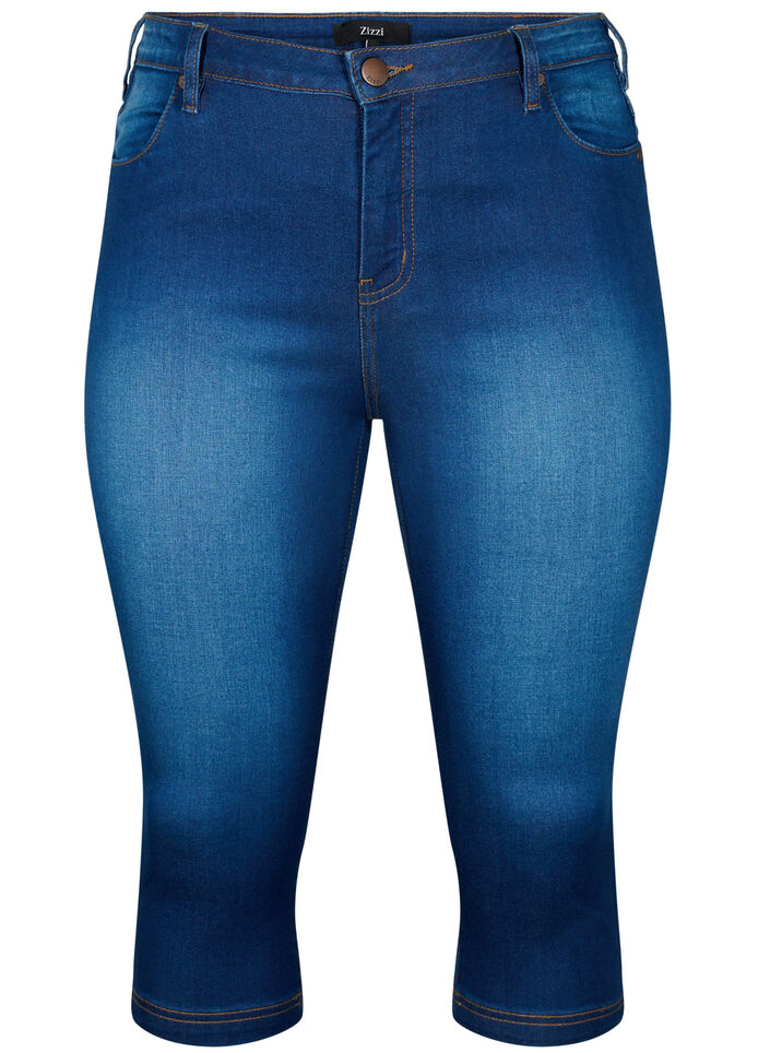 Amy caprijeans med h&ouml;g midja och super slim fit, Bl&aring;, Packshot image number 0