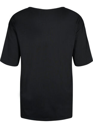 Oversized t-shirt i bomull med tryck, Black GOOD, Packshot image number 1