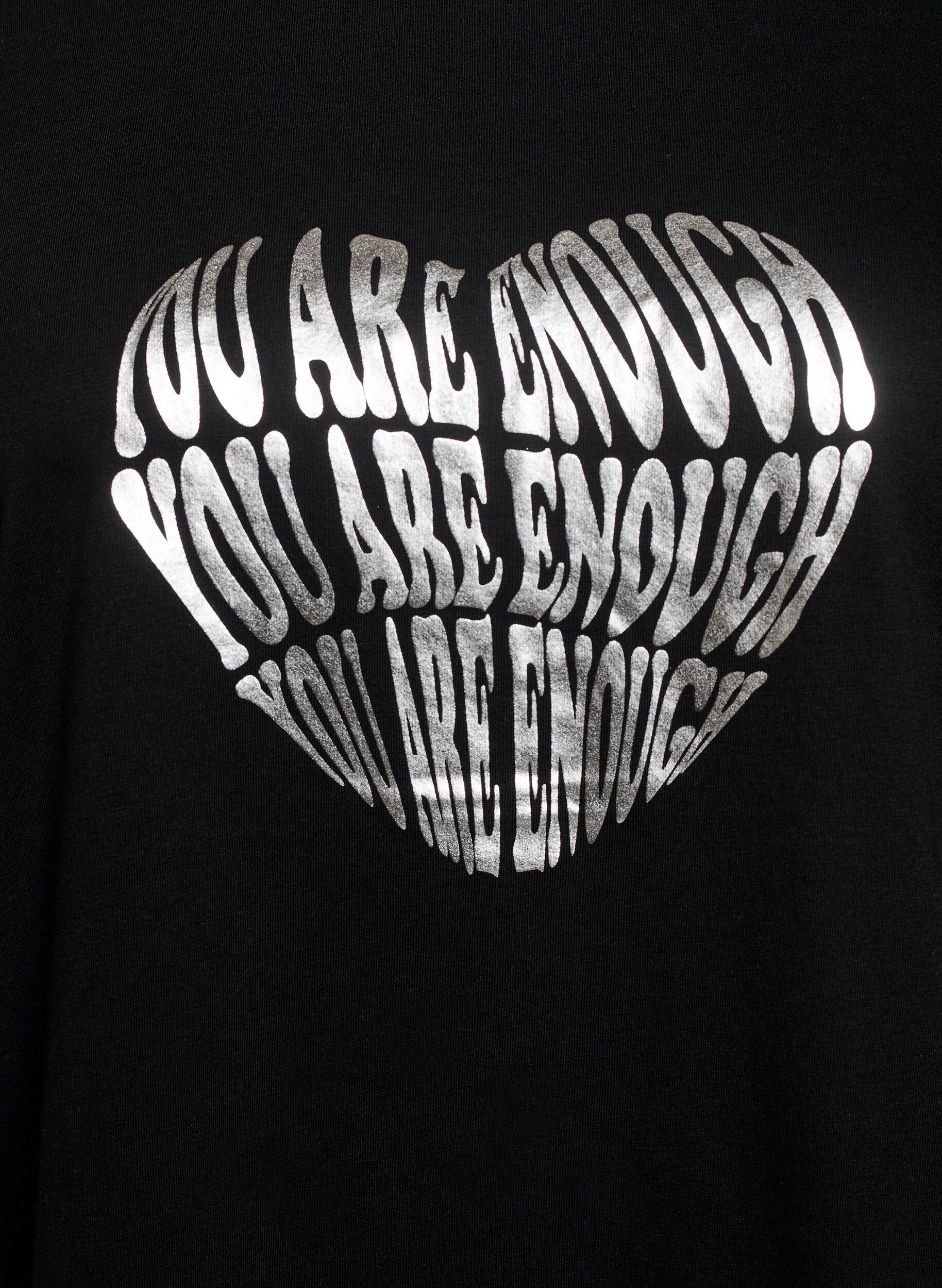 ZizziT-shirt med tryck, Svart, Packshot image number 2