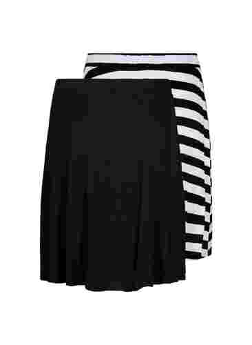 2-pack kjolar i viskos, Black / Black Y/D, Packshot image number 1