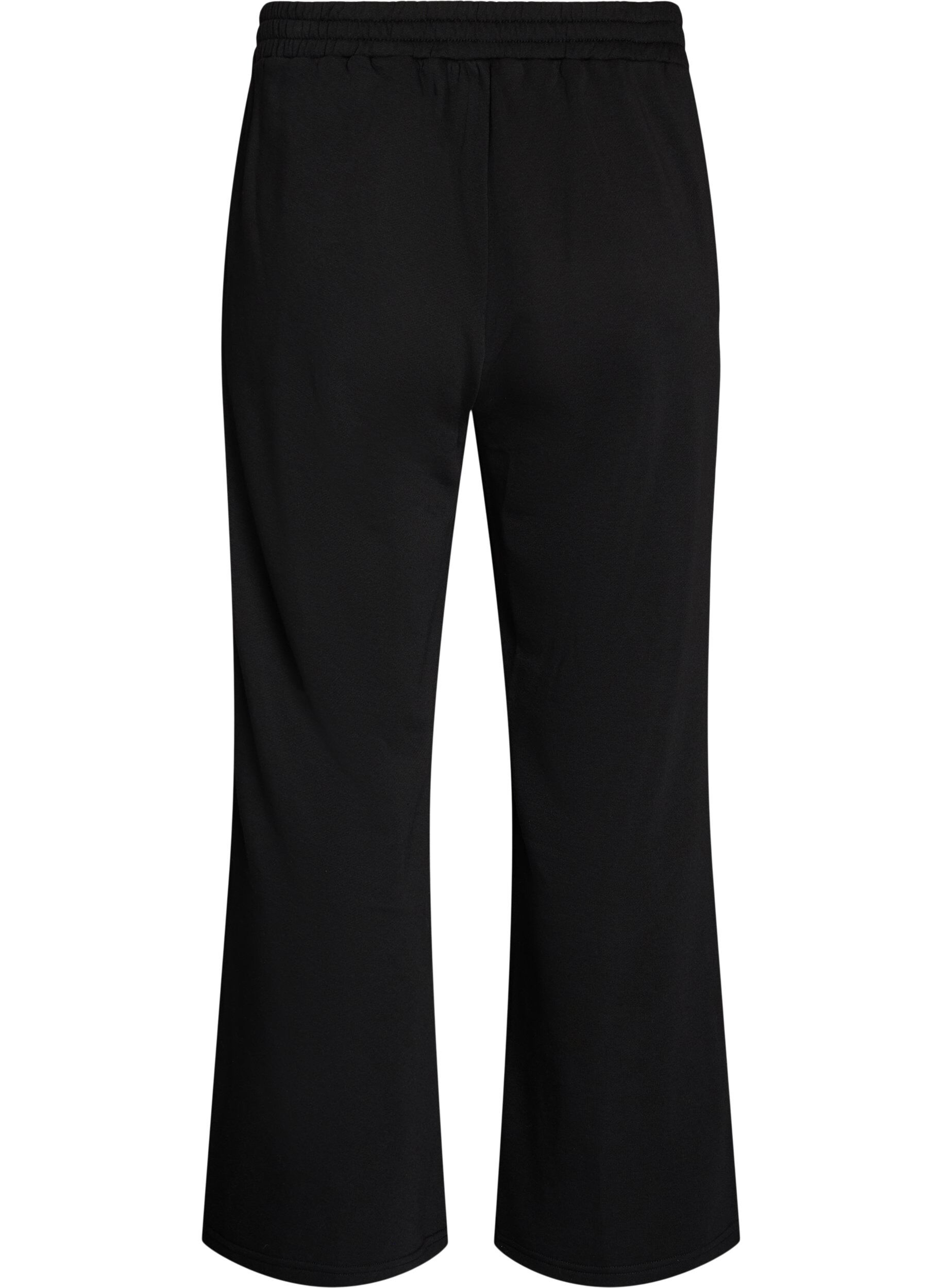 ZizziSweatpants med h&ouml;g midja och vida ben, Svart, Packshot image number 1