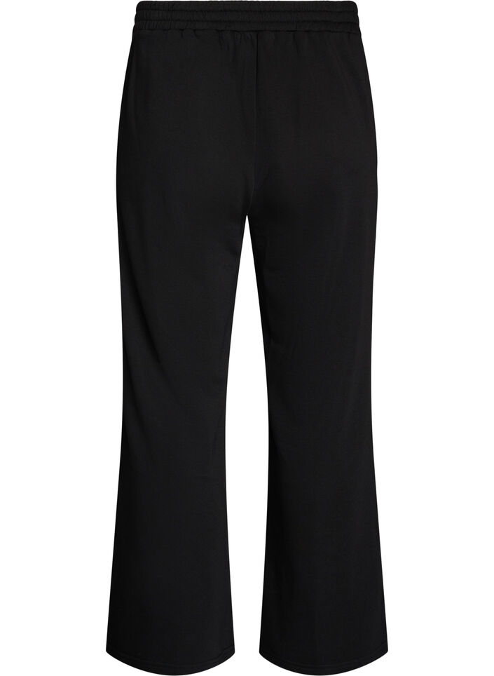 Sweatpants med h&ouml;g midja och vida ben, Svart, Packshot image number 1