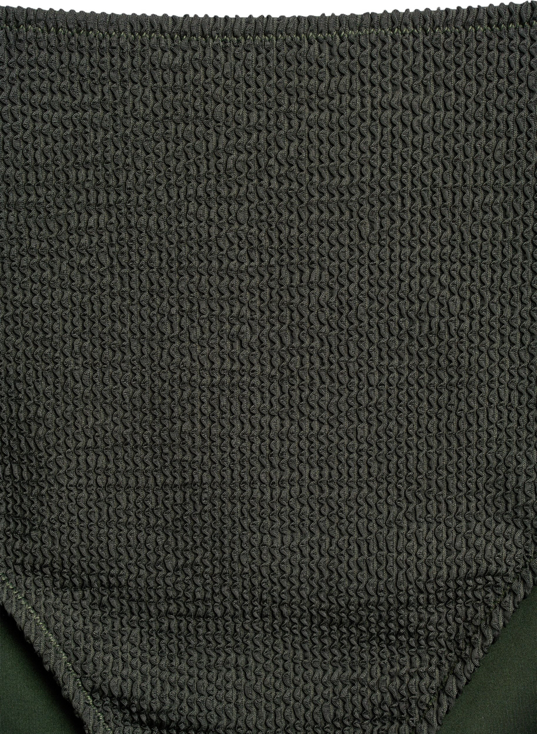 Zizzi Bikinitrosa med textur och h&ouml;g midja, Gr&ouml;n, Packshot image number 2