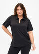 Polo t-shirt med v-ringning, Black, Model image number 0
