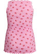 Topp med tryck och spetskant, Rosa, Packshot image number 1
