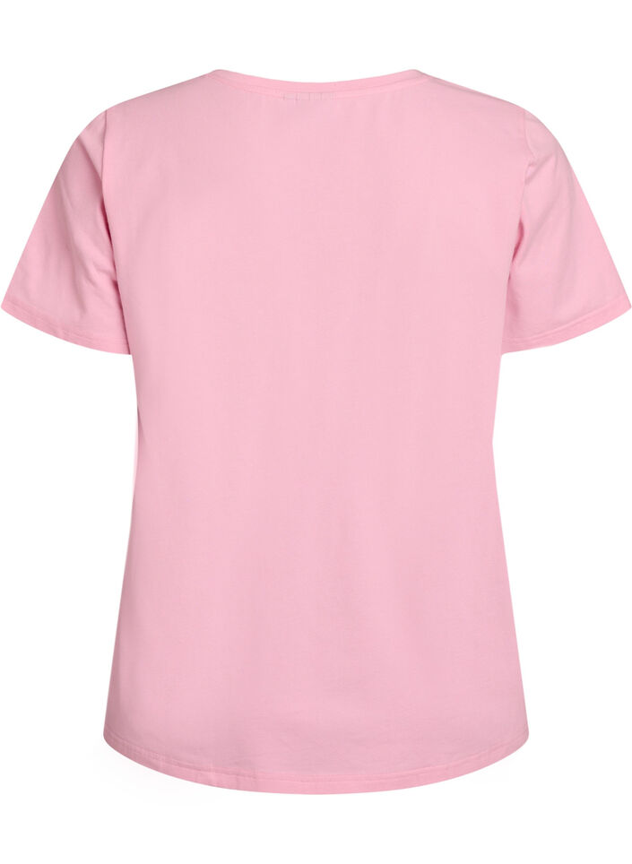 Enf&auml;rgad bas-t-shirt i bomull, Rosa, Packshot image number 1