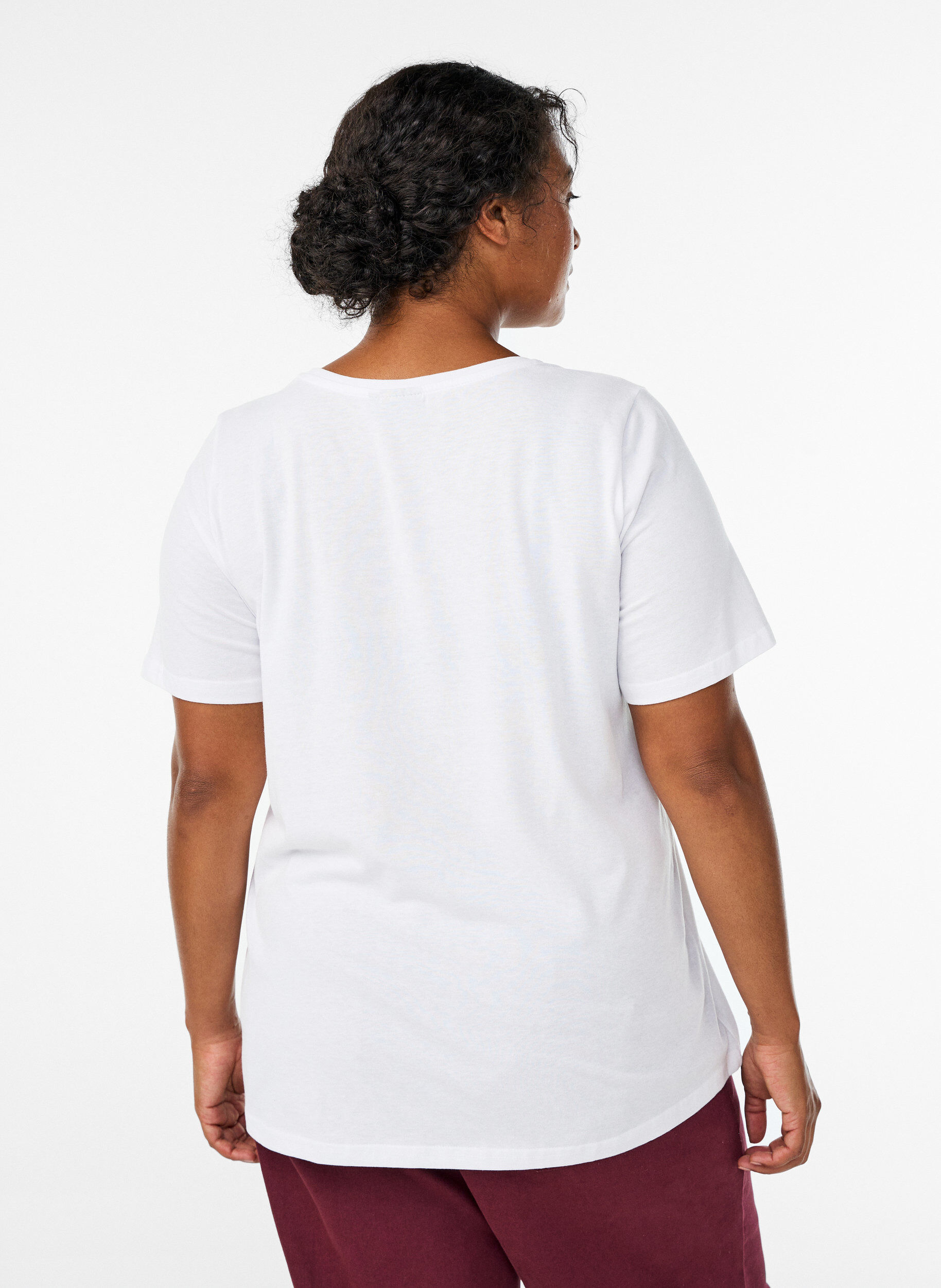 ZizziT-shirt med tryck, Vit, Model image number 2