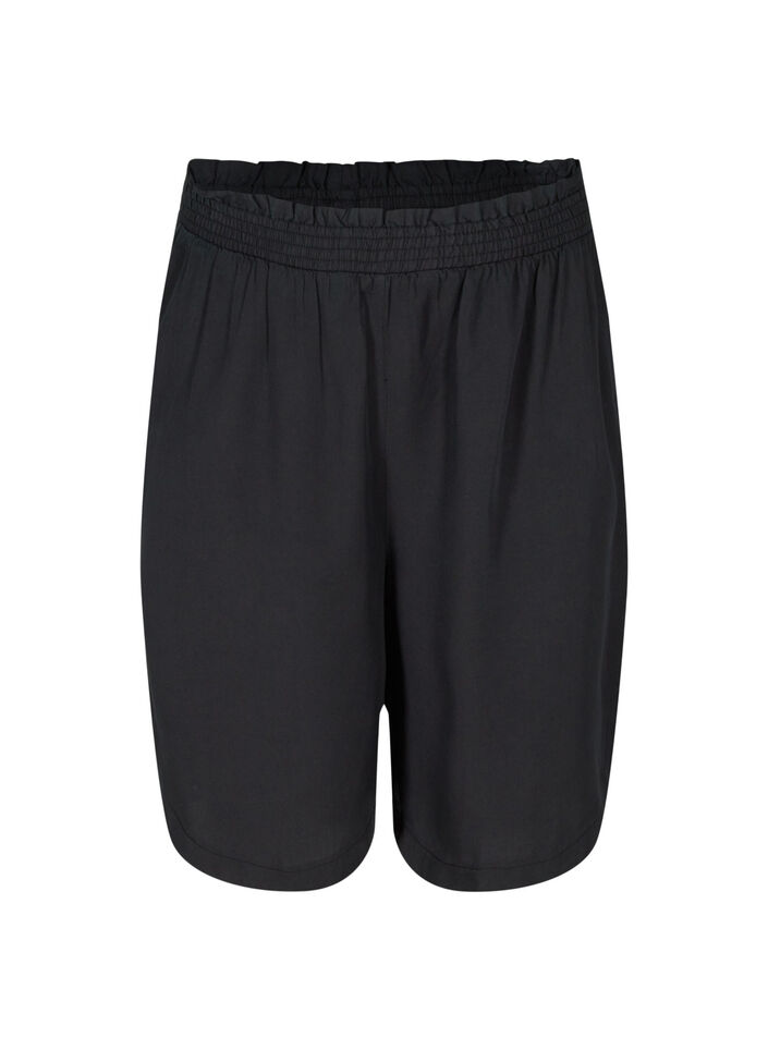 Lösa bermudashorts med smock, Black, Packshot image number 0