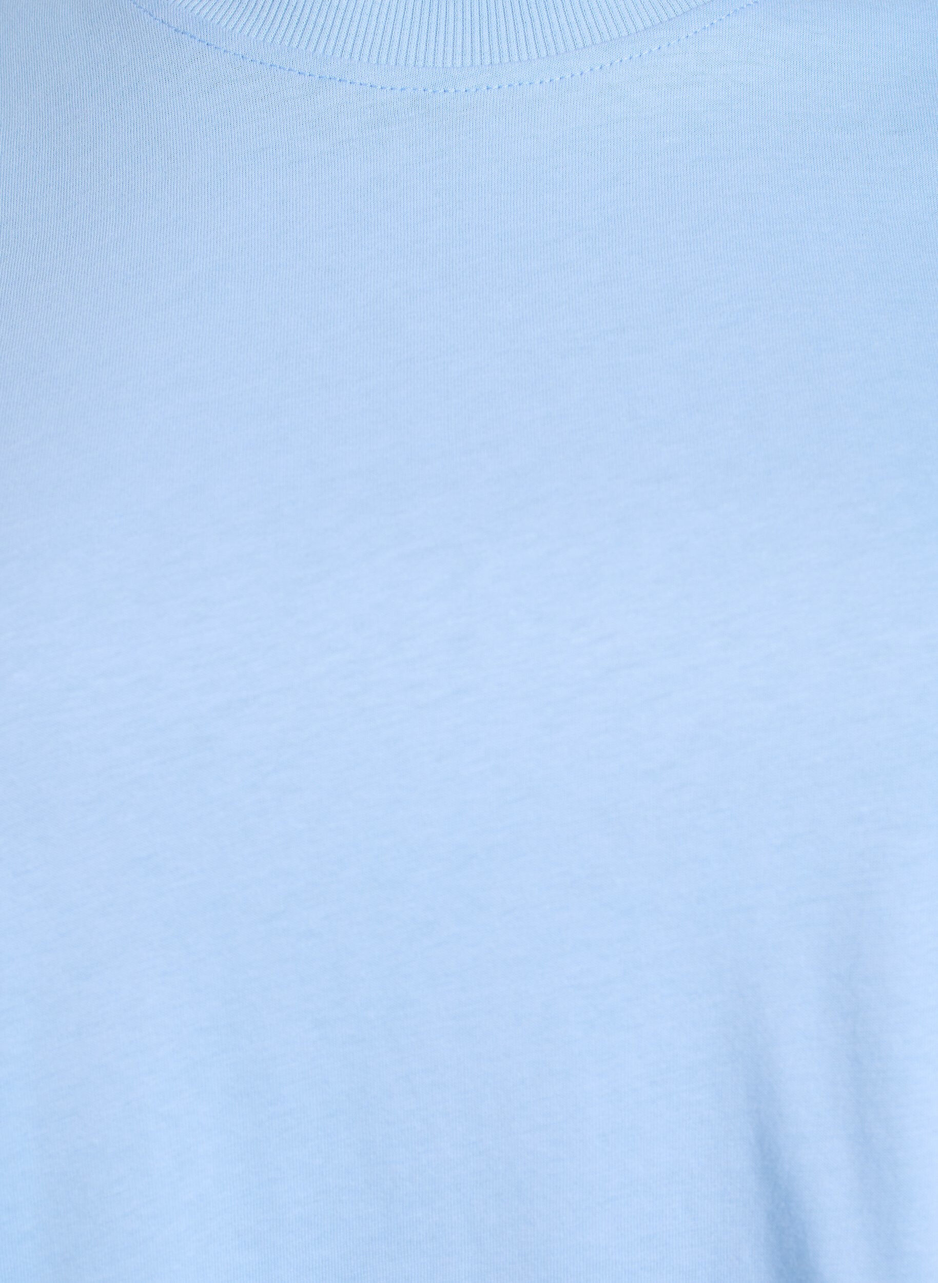 ZizziEnkel t-shirt i bomull med rund halsringning, Bl&aring;, Packshot image number 2