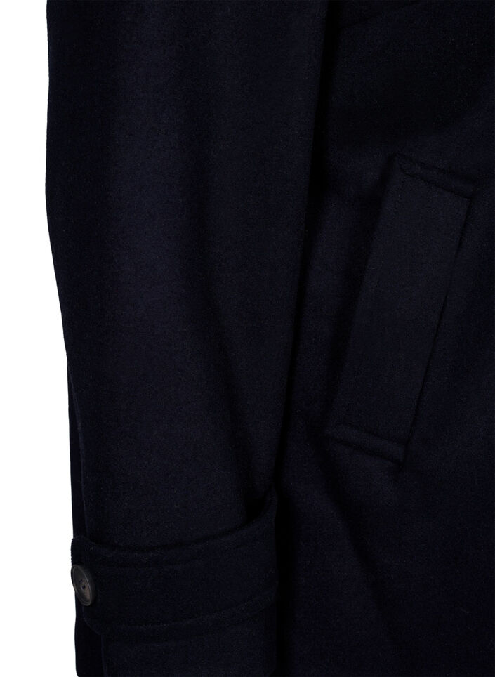 Kort kappa med dubbelkn&auml;ppt kn&auml;ppning, Bl&aring;, Packshot image number 3