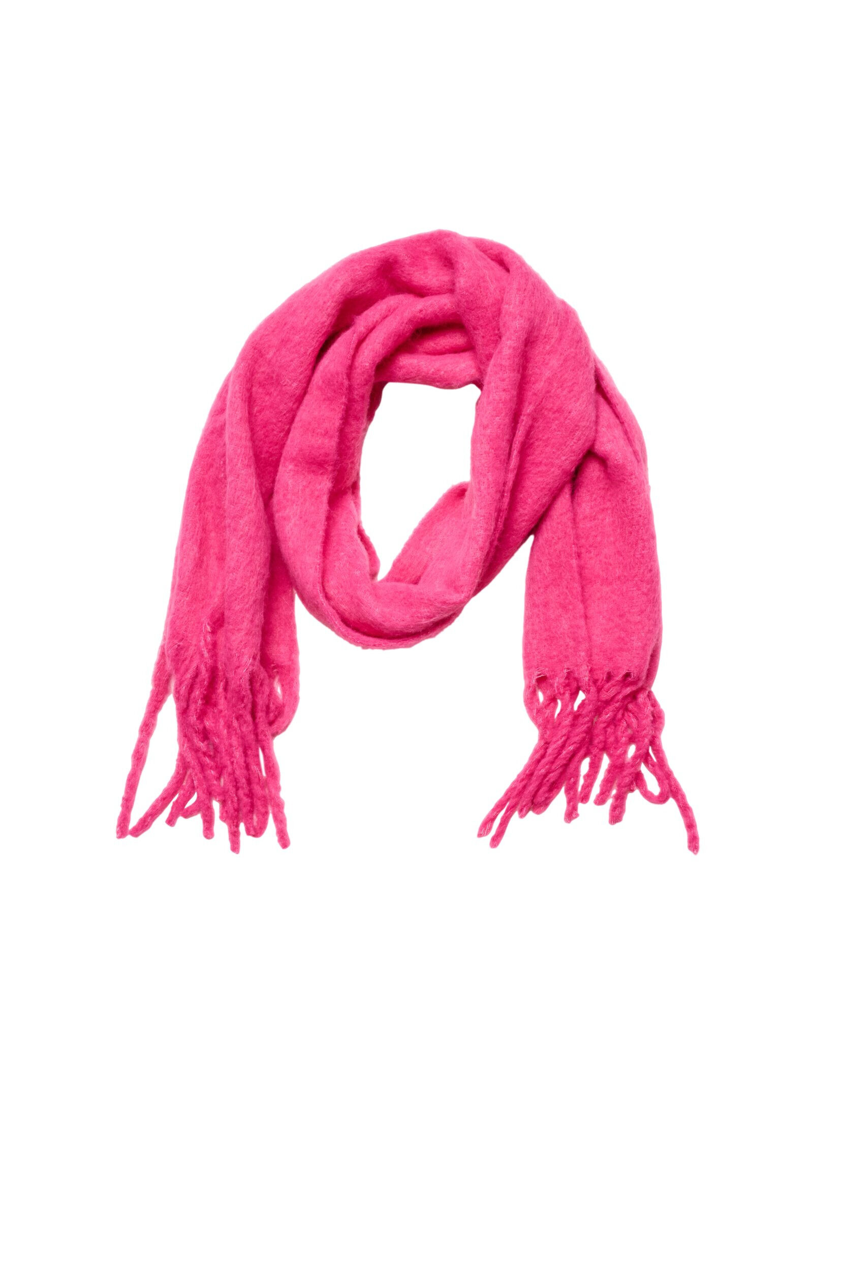ZizziMjuk halsduk med fransar, Rosa, Packshot image number 0